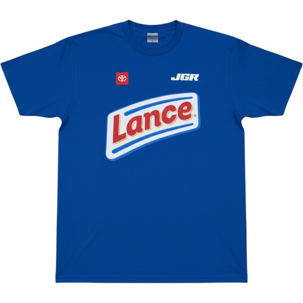 Joe Gibbs Racing Toyota Lance NASCAR Team T-Shirt Blue Mens L JGR Racing Tee